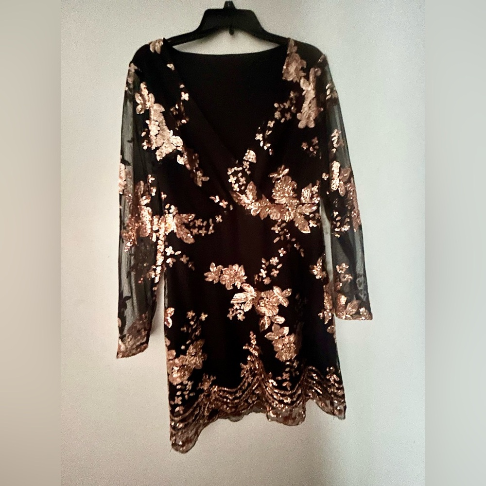 Sequin Black & Gold Party Dress